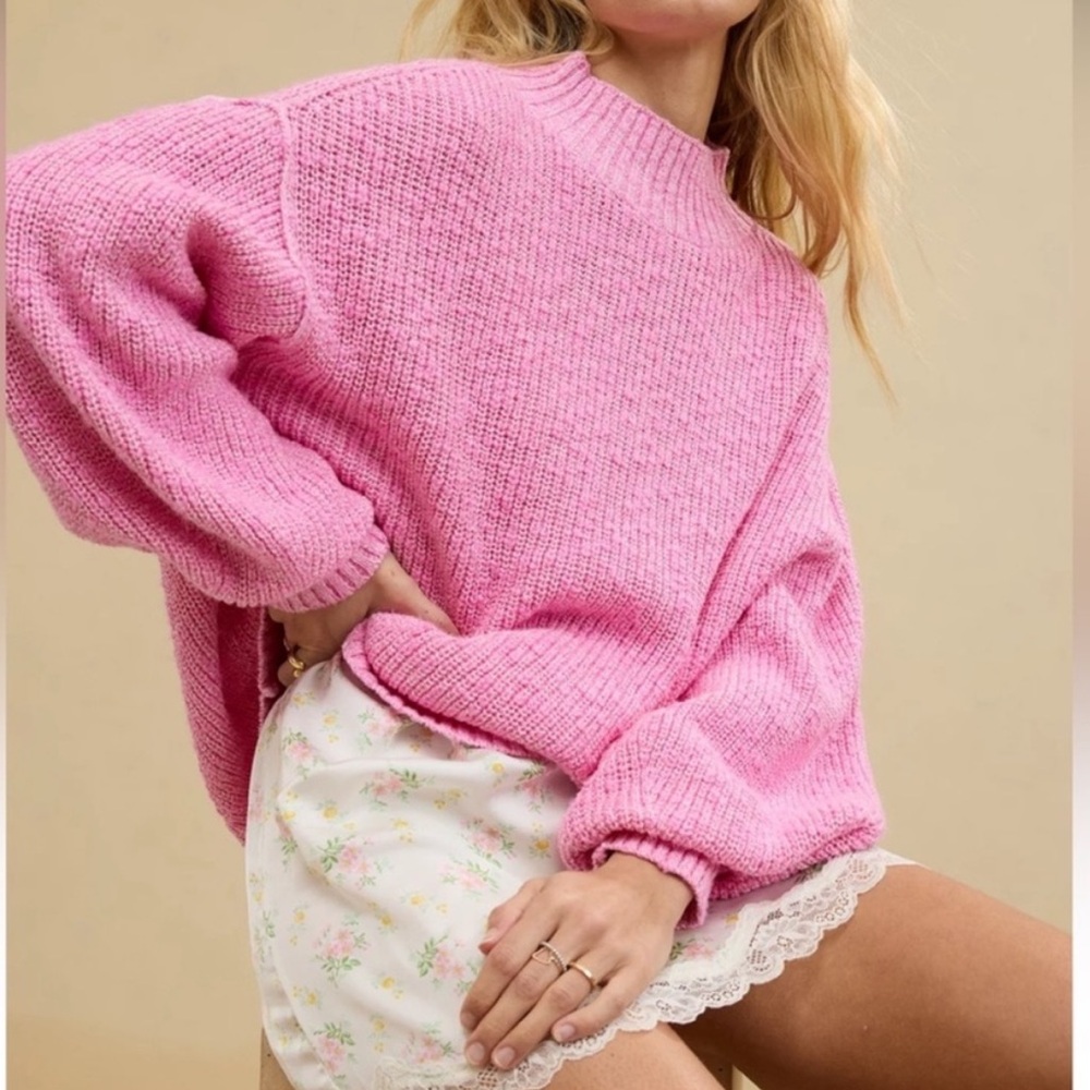 Aerie Bright Pink Knit Pullover